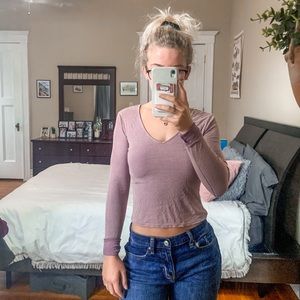 Pacsun Pink / Rose Cropped Tight Sweater